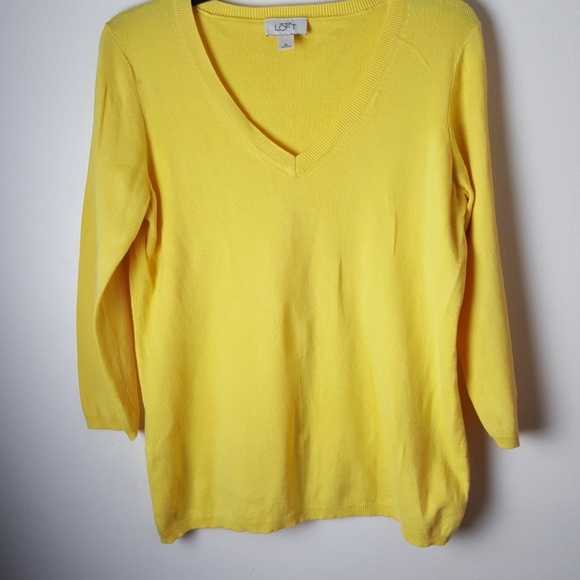 LOFT Yellow Long sleeve Sweater Size XL - Picture 2 of 6